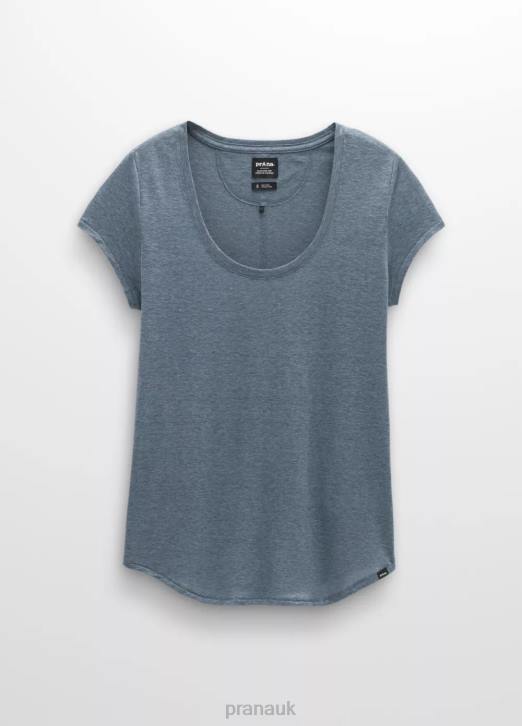 prAna Women Cozy Up Scoop Neck Tee 604H9 Clothing Weathered Blue Heather