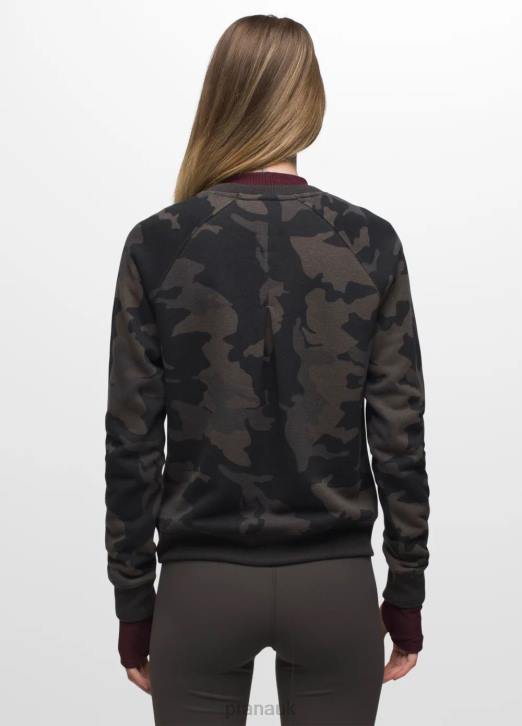 prAna Women Cozy Up Sweatshirt 604H18 Clothing Black Camo