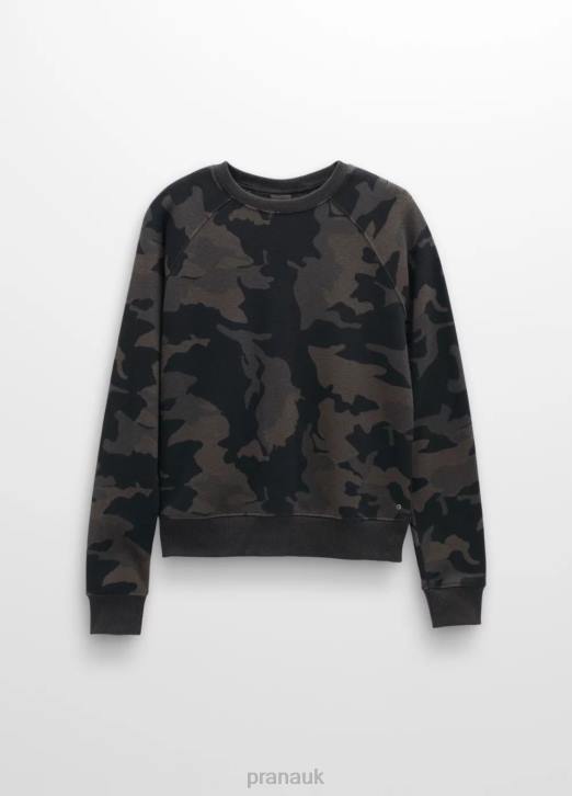 prAna Women Cozy Up Sweatshirt 604H18 Clothing Black Camo