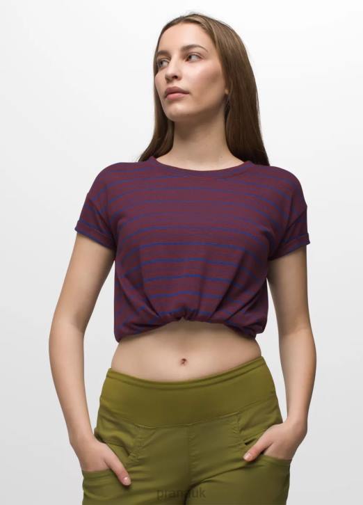 prAna Women Cozy Up T-shirt 604H187 Clothing Mulberry Stripe