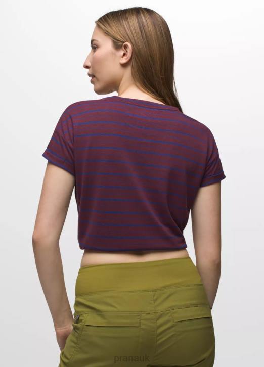 prAna Women Cozy Up T-shirt 604H187 Clothing Mulberry Stripe