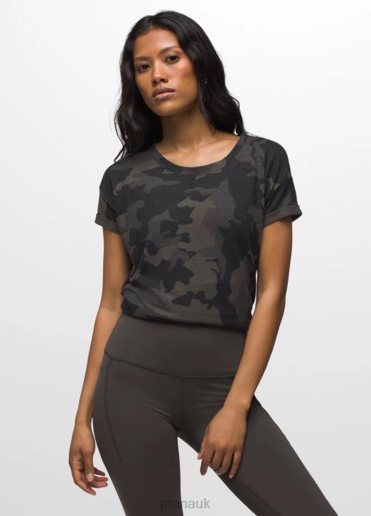 prAna Women Cozy Up T-shirt 604H191 Clothing Black Camo