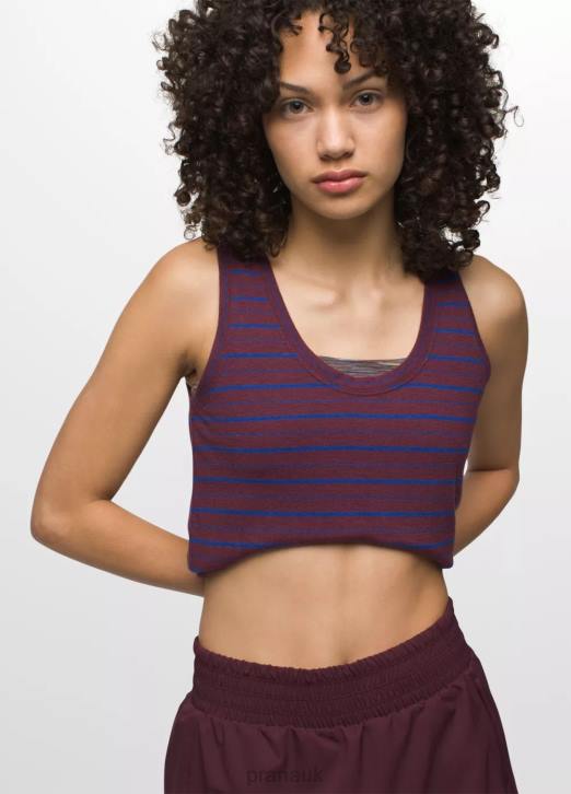 prAna Women Cozy Up Tank 604H222 Clothing Mulberry Stripe