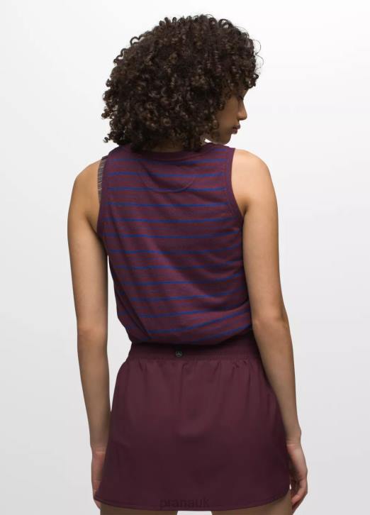 prAna Women Cozy Up Tank 604H222 Clothing Mulberry Stripe