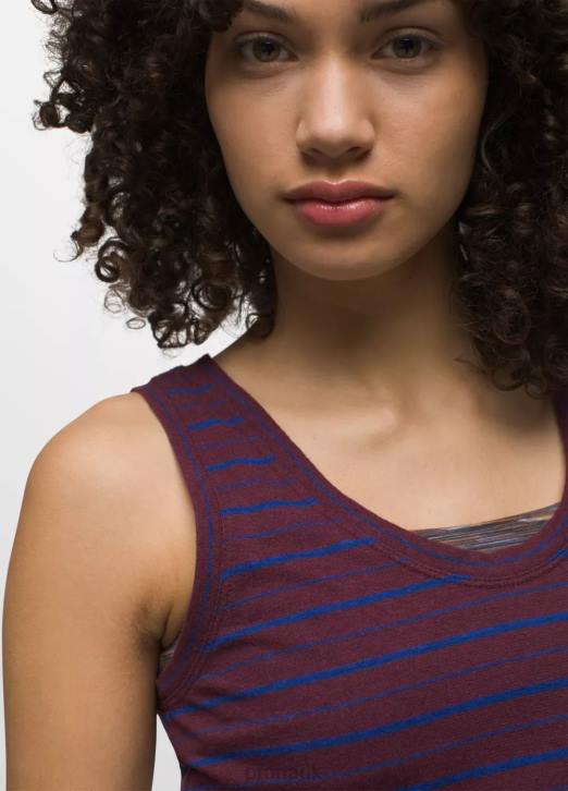 prAna Women Cozy Up Tank 604H222 Clothing Mulberry Stripe