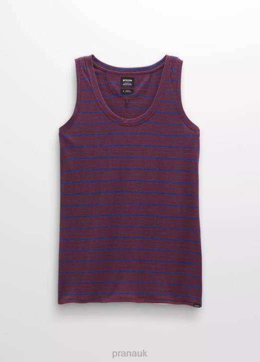 prAna Women Cozy Up Tank 604H222 Clothing Mulberry Stripe