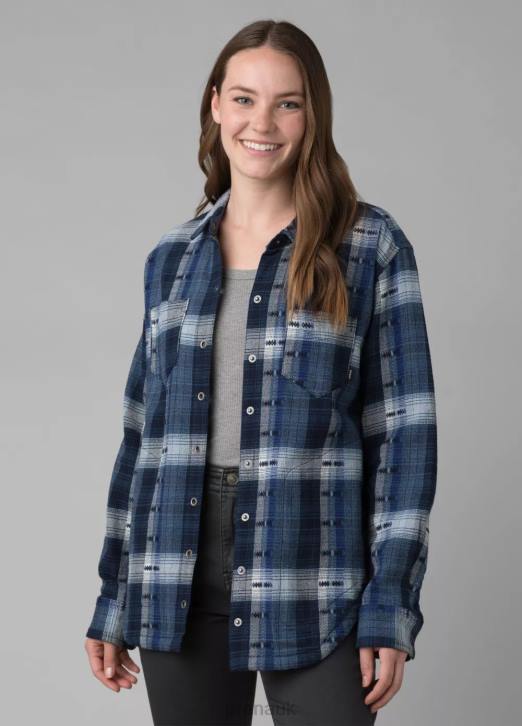 prAna Women Emerick Lined Flannel 604H246 Clothing Admiral Blue