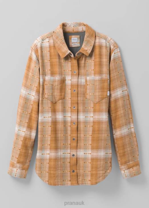 prAna Women Emerick Lined Flannel 604H247 Clothing Embark Brown