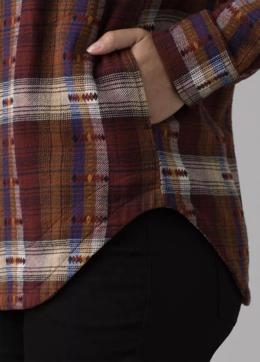 prAna Women Emerick Lined Flannel 604H248 Clothing Rhubarb
