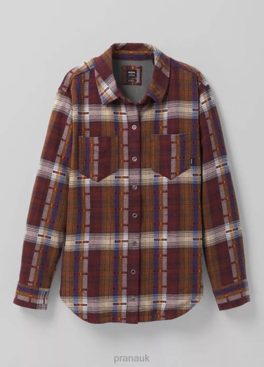 prAna Women Emerick Lined Flannel 604H248 Clothing Rhubarb