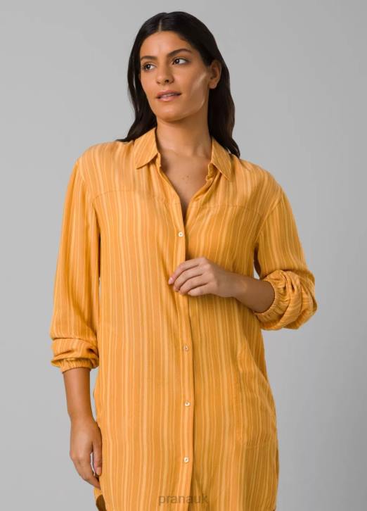 prAna Women Fernie Shirt 604H612 Swim Deep Solstice Stripe