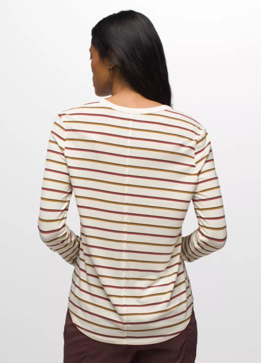 prAna Women Foundation 365 Long Sleeve Top 604H133 Clothing Canvas Stripe
