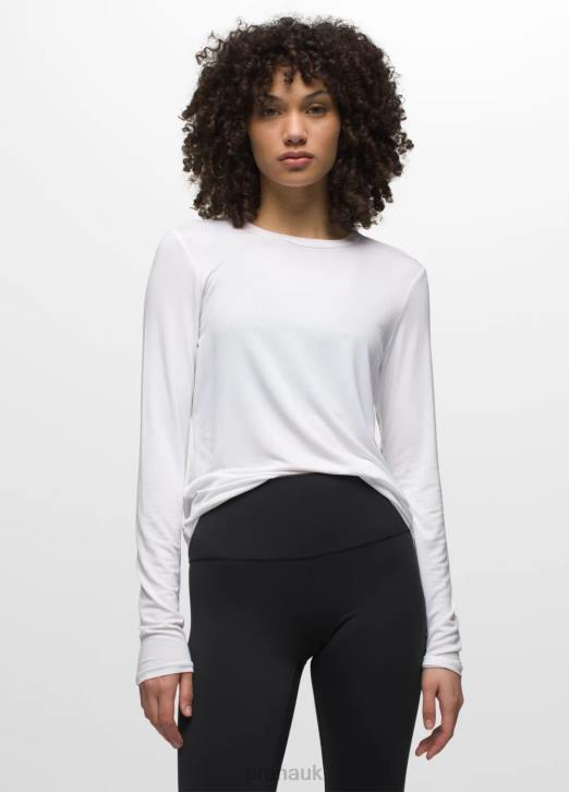 prAna Women Foundation 365 Long Sleeve Top 604H136 Clothing White