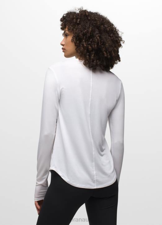 prAna Women Foundation 365 Long Sleeve Top 604H136 Clothing White