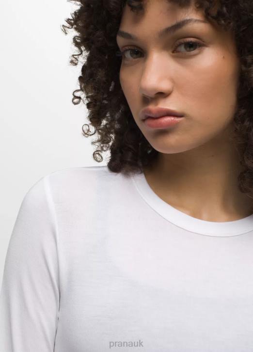 prAna Women Foundation 365 Long Sleeve Top 604H136 Clothing White