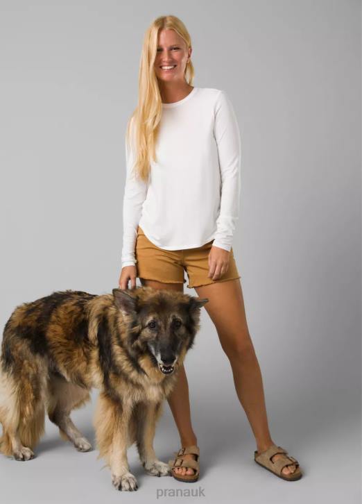 prAna Women Foundation 365 Long Sleeve Top 604H136 Clothing White