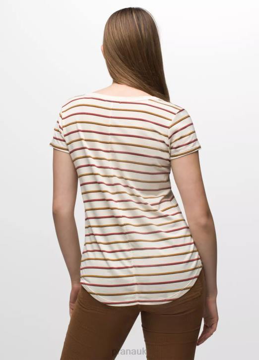 prAna Women Foundation 365 V-Neck Top 604H143 Clothing Canvas Stripe
