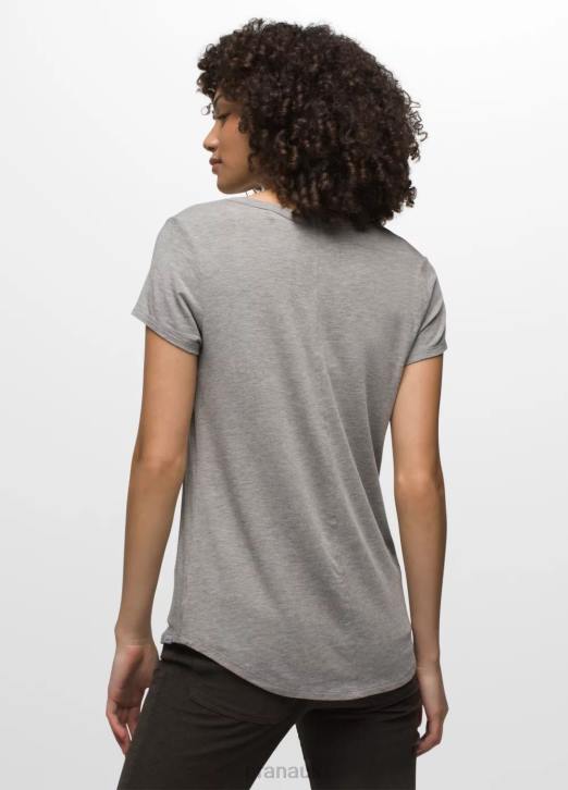 prAna Women Foundation 365 V-Neck Top 604H144 Clothing Heather Grey