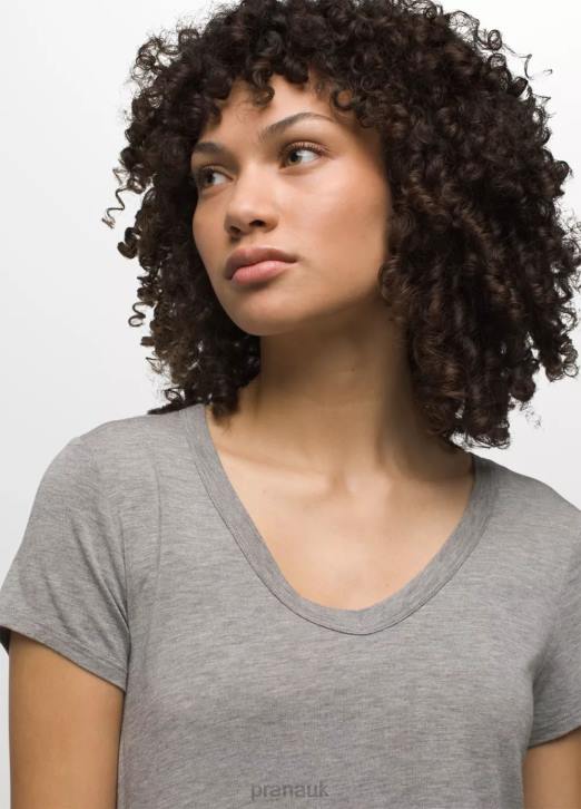 prAna Women Foundation 365 V-Neck Top 604H144 Clothing Heather Grey