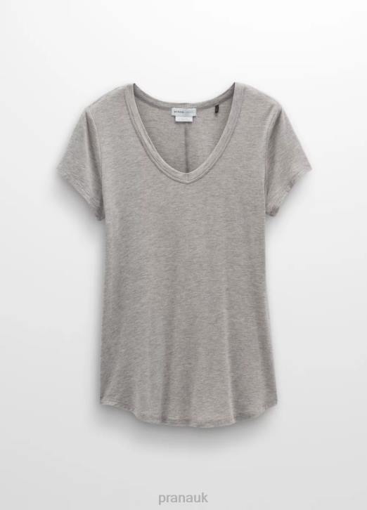 prAna Women Foundation 365 V-Neck Top 604H144 Clothing Heather Grey