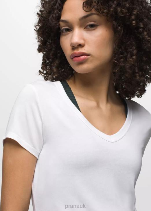 prAna Women Foundation 365 V-Neck Top 604H145 Clothing White