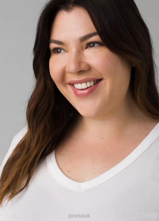 prAna Women Foundation 365 V-Neck Top Plus 604H256 Clothing White