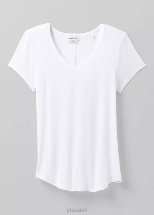 prAna Women Foundation 365 V-Neck Top Plus 604H256 Clothing White