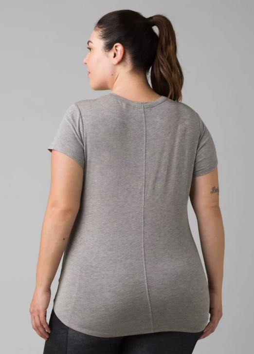 prAna Women Foundation 365 V-Neck Top Plus 604H257 Clothing Heather Grey