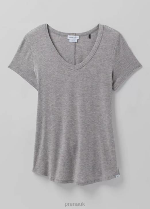 prAna Women Foundation 365 V-Neck Top Plus 604H257 Clothing Heather Grey