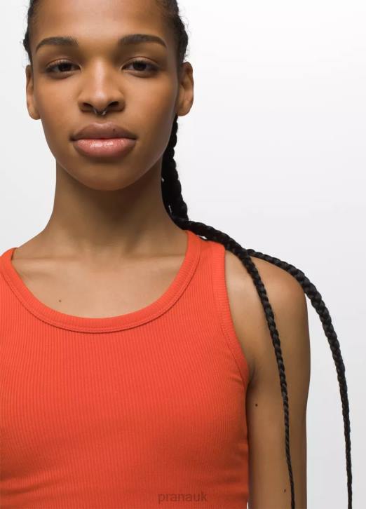 prAna Women Foundation Rib Tank 604H162 Clothing Fireside Heather