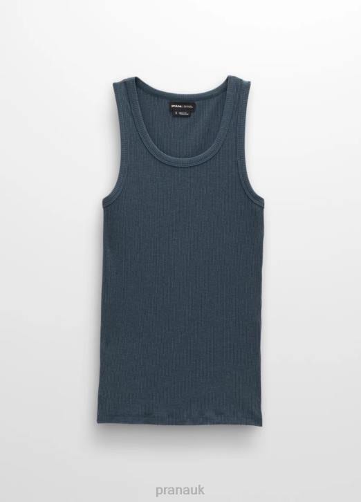 prAna Women Foundation Rib Tank 604H163 Clothing Grey Blue Heather