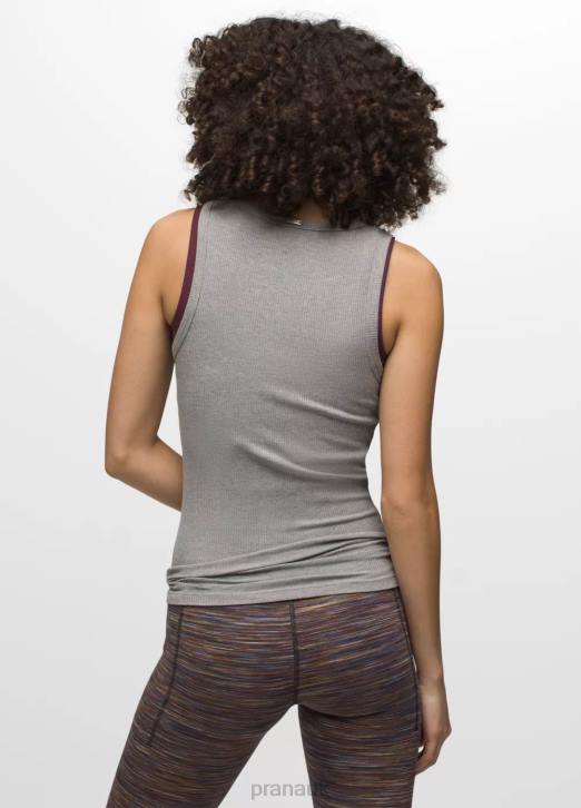 prAna Women Foundation Rib Tank 604H165 Clothing Heather Grey