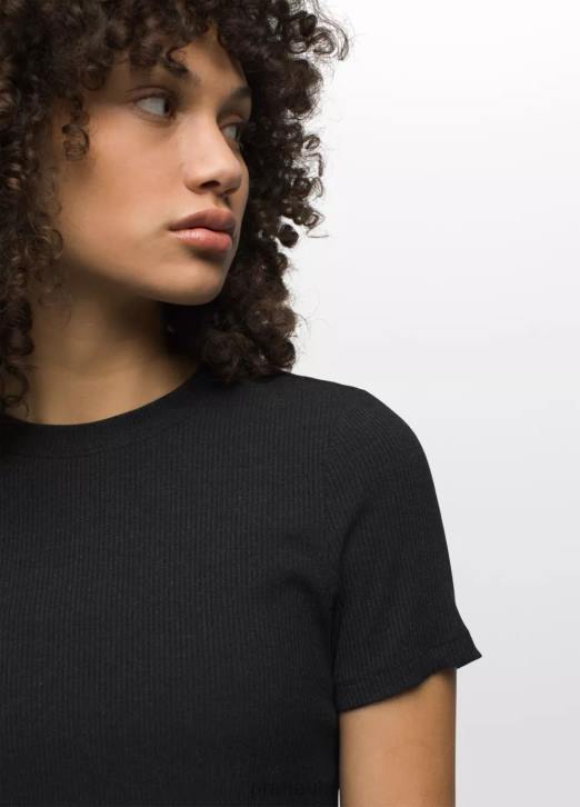prAna Women Foundation Rib Tee 604H54 Clothing Black Heather