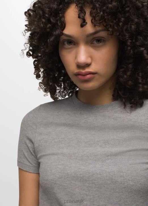 prAna Women Foundation Rib Tee 604H55 Clothing Heather Grey