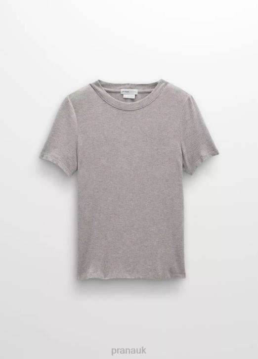 prAna Women Foundation Rib Tee 604H55 Clothing Heather Grey