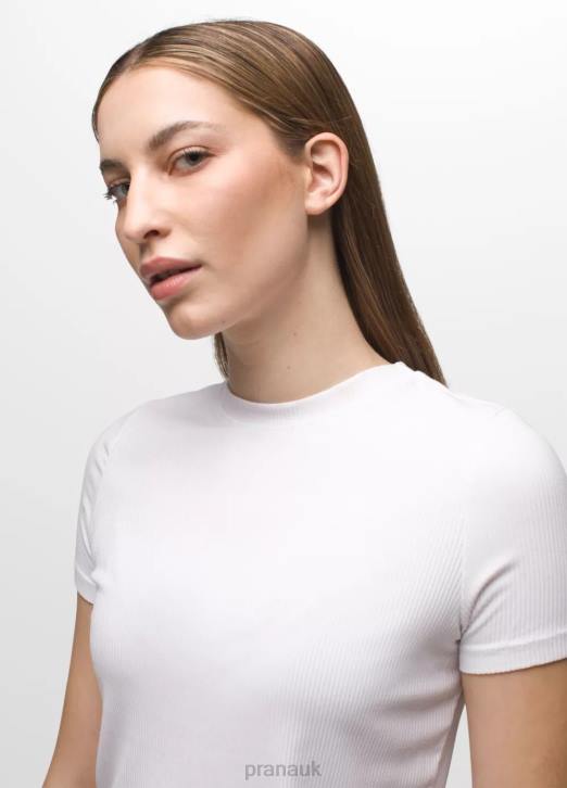 prAna Women Foundation Rib Tee 604H56 Clothing White
