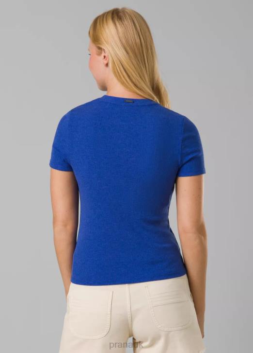 prAna Women Foundation Rib Tee 604H57 Clothing Ceramic Blue Heather