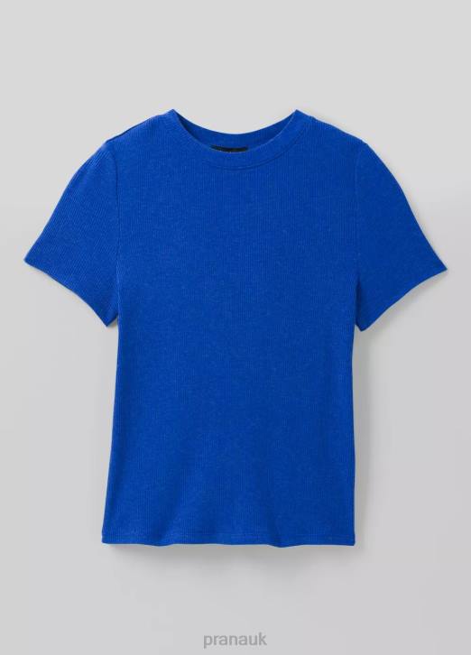 prAna Women Foundation Rib Tee 604H57 Clothing Ceramic Blue Heather