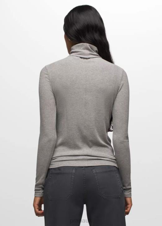 prAna Women Foundation Rib Turtleneck 604H19 Clothing Heather Grey