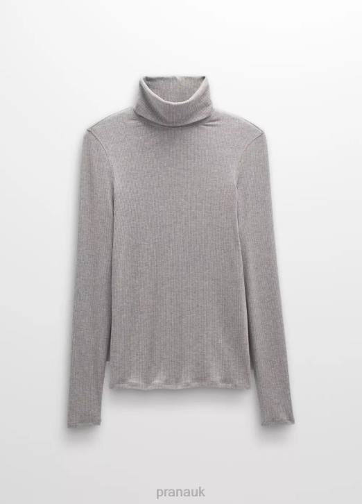 prAna Women Foundation Rib Turtleneck 604H19 Clothing Heather Grey