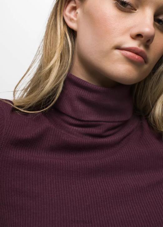 prAna Women Foundation Rib Turtleneck 604H20 Clothing Mulberry Heather