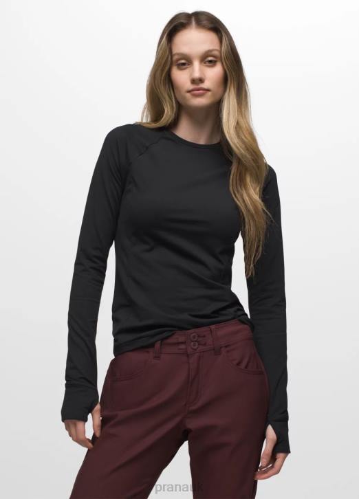 prAna Women Ice Flow Crew Neck 604H89 Clothing Black