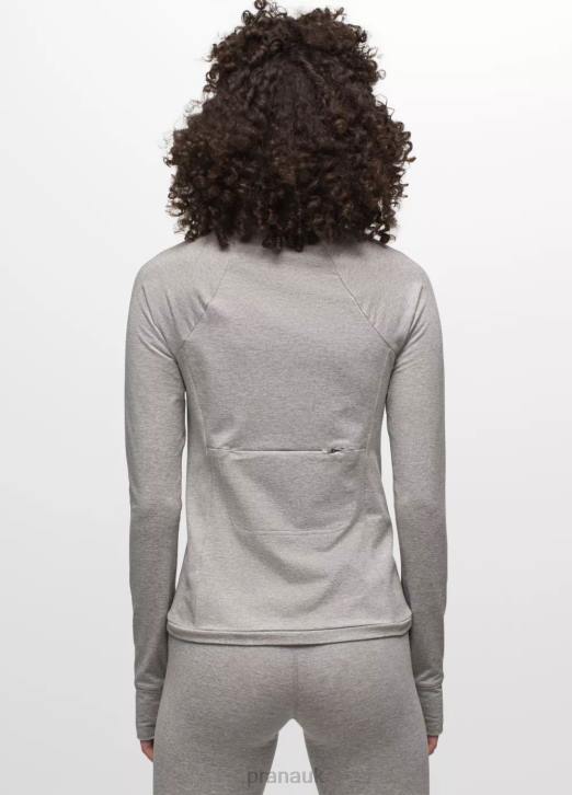 prAna Women Ice Flow Crew Neck 604H92 Clothing Heather Grey