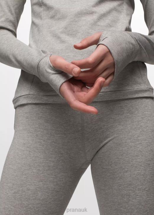 prAna Women Ice Flow Crew Neck 604H92 Clothing Heather Grey