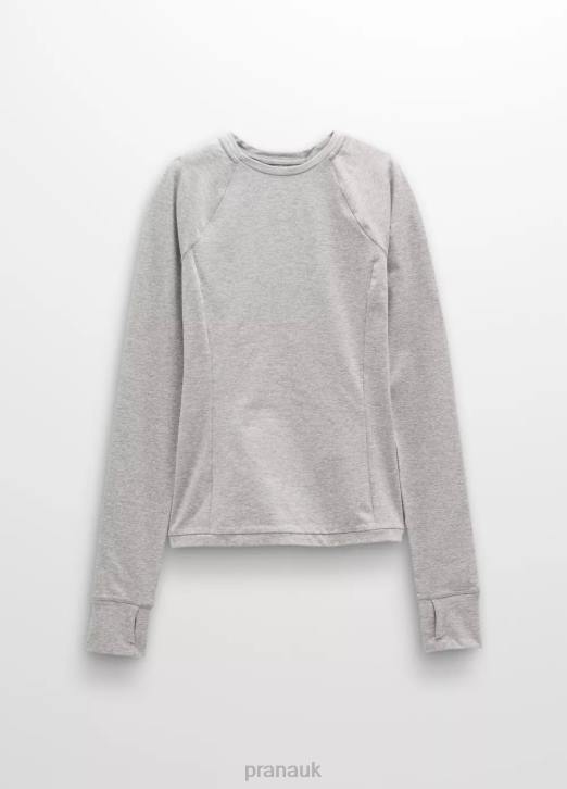 prAna Women Ice Flow Crew Neck 604H92 Clothing Heather Grey