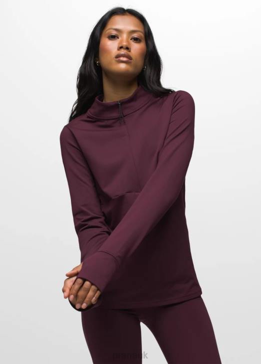 prAna Women Ice Flow Half Zip 604H62 Clothing Mulberry