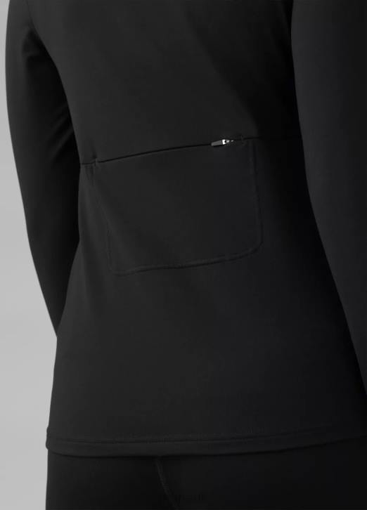 prAna Women Ice Flow Half Zip 604H63 Clothing Black