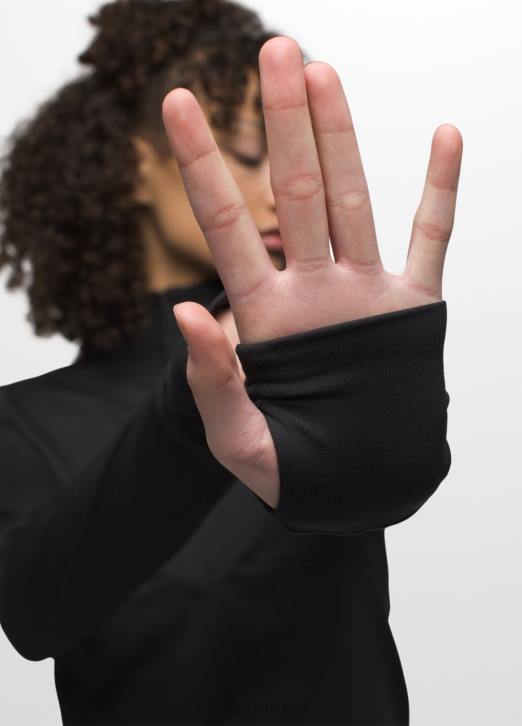 prAna Women Ice Flow Half Zip 604H63 Clothing Black