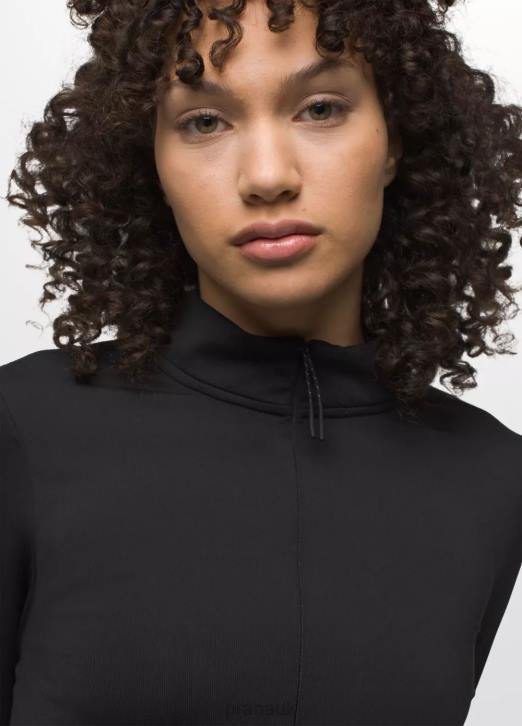 prAna Women Ice Flow Half Zip 604H63 Clothing Black