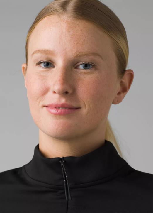 prAna Women Ice Flow Half Zip 604H63 Clothing Black